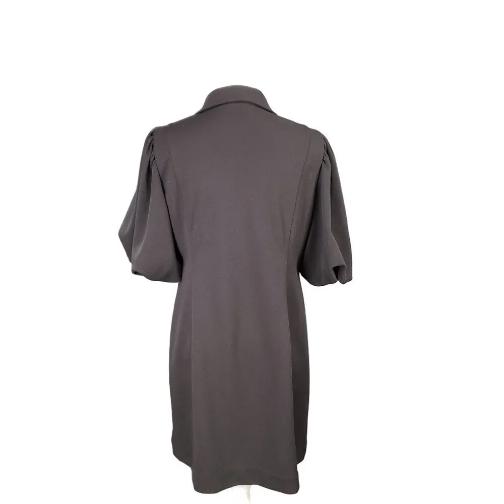 Calvin Klein Women’s Black Puff Sleeve Shirt Dress Size 12 - Picture 7 of 12